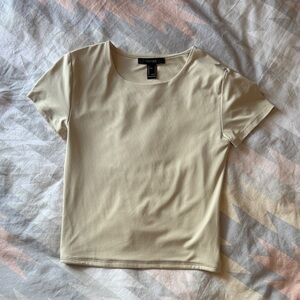 Forever 21 Light Beige Short Sleeve Tee